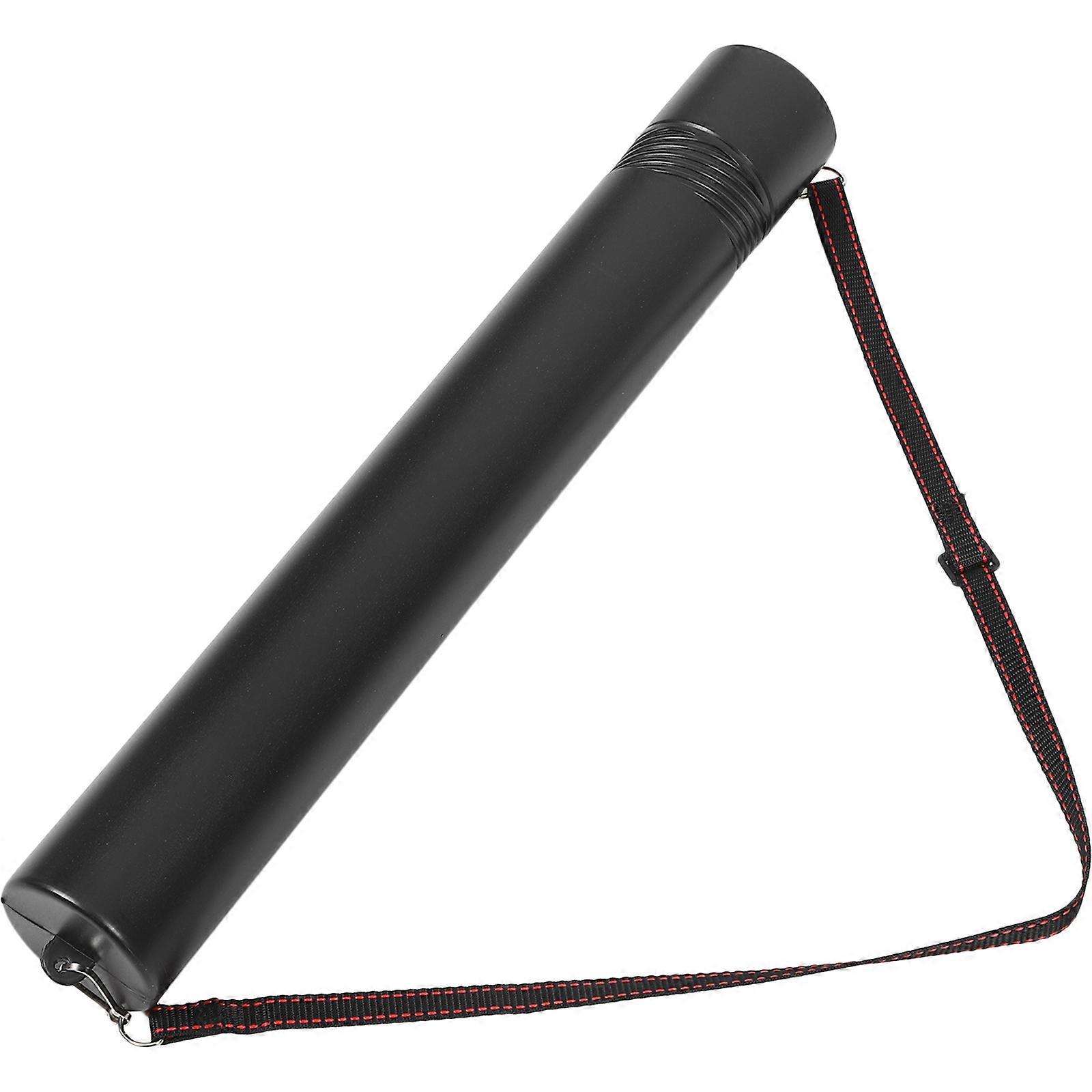 Extendable Poster Tube with Strap for Carrying Posters Black Plastic Storage 1Pcs