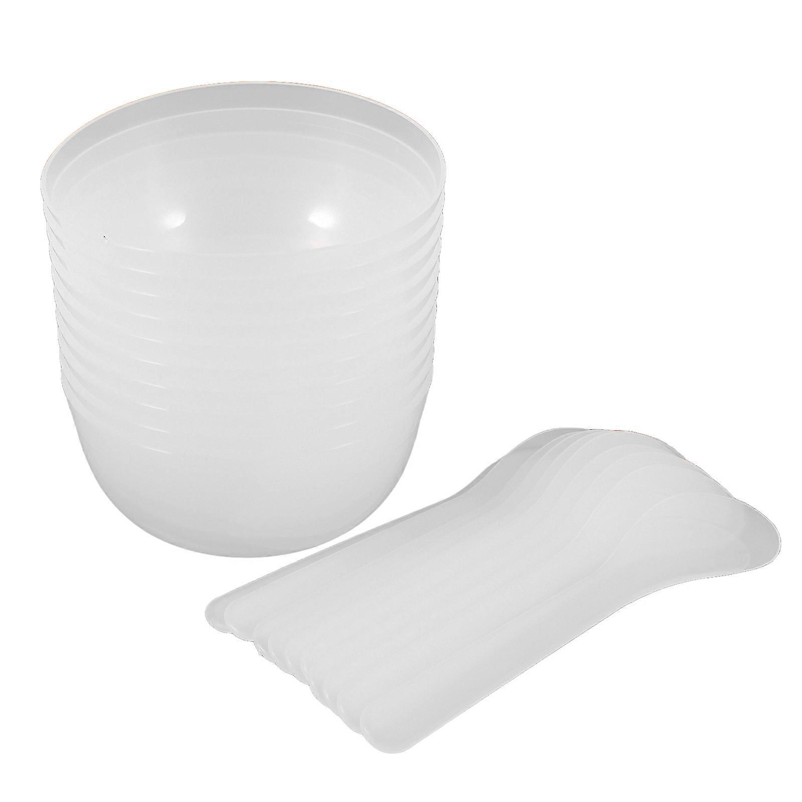 Multi Use Plastic Bowls for Kids DIY Projects Supplies with 10Pcs Spoons 10Set