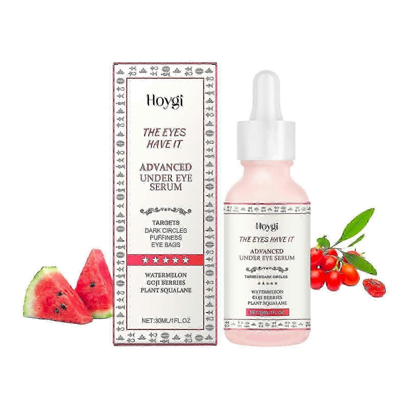 Sérum Yeux Anti-Âge à la Pastèque & Baies de Goji 30 ml Cible les Cernes, les Poches & Les Poches sous les Yeux - Crème Contour des Yeux Anti Rides - 100% Vegan