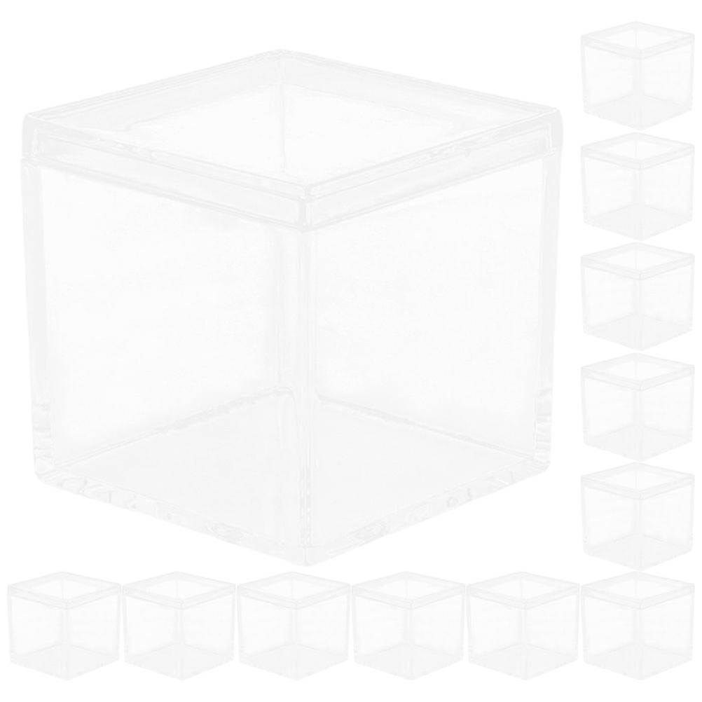 12pcs Reusable Clear Square Candy Box Sample Box Reusable Storage Box Candy Holder