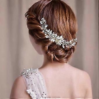 Gold Wedding Hair Accessories - 1 Hair Comb with Pearls for Women Girls