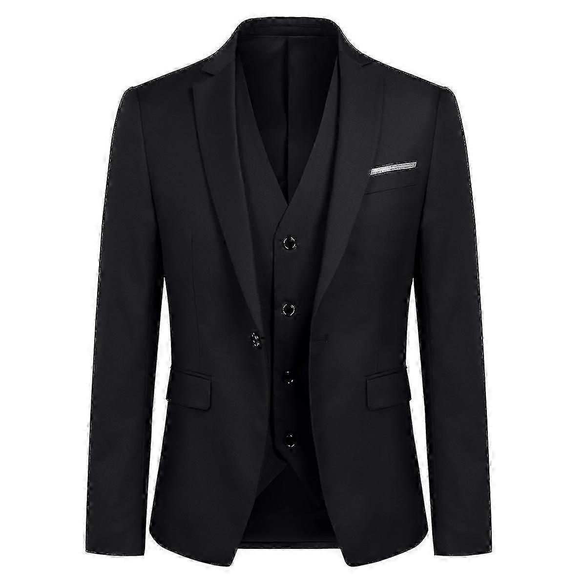 رجالي 3 قطع الأعمال عارضة الصلبة سليم بدلة السترة 9 ألوان