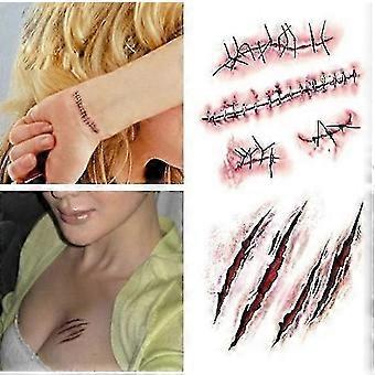 Hd ultra realistic Halloween tattoo costume fake wound scar