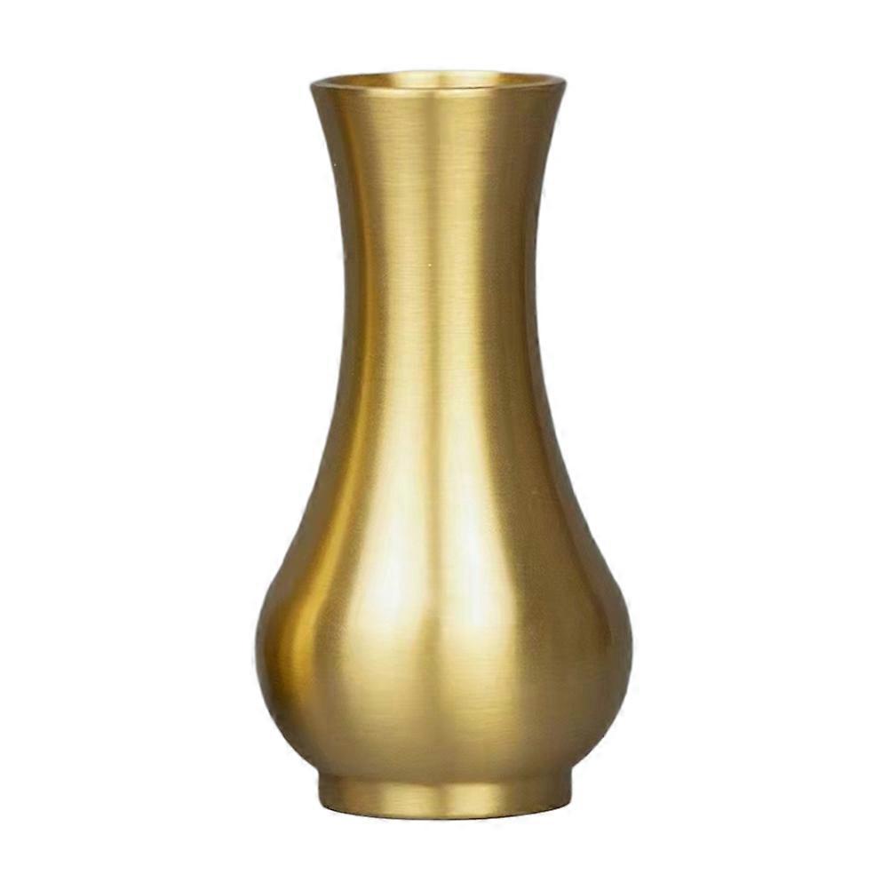 Brass Golden Vase for Storage Use Fashionable Creative Design with Thickened Bottom 1 Pc Small Size