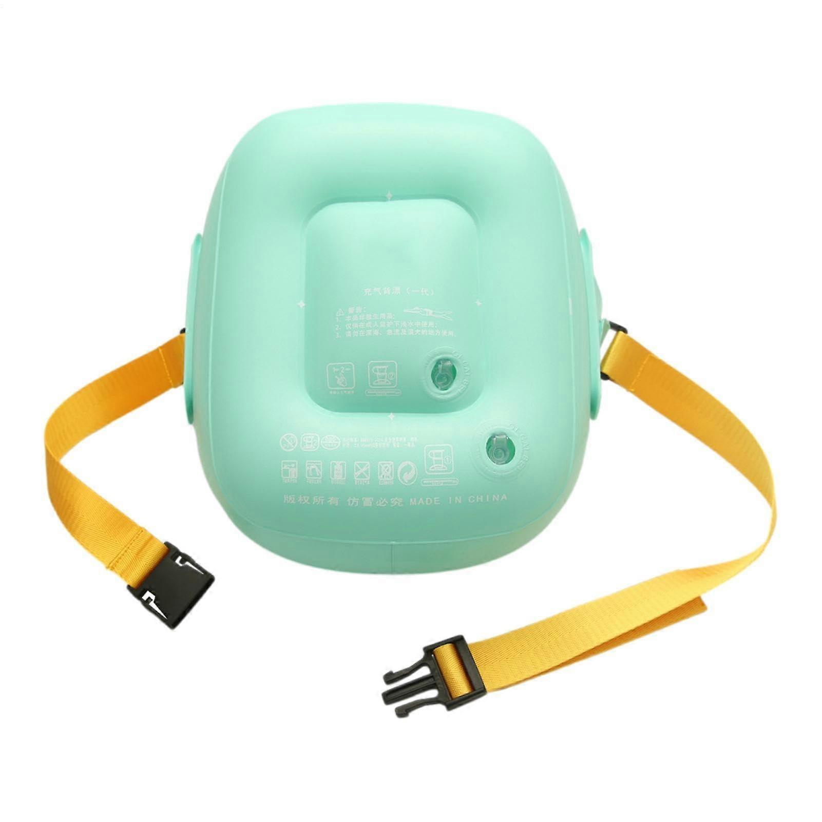 Floats for Kids - Adjustable Back Floats with Buckle Belt for Swimming Training, 29.5 x 23 x 11 cm, Green, Beginner Friendly