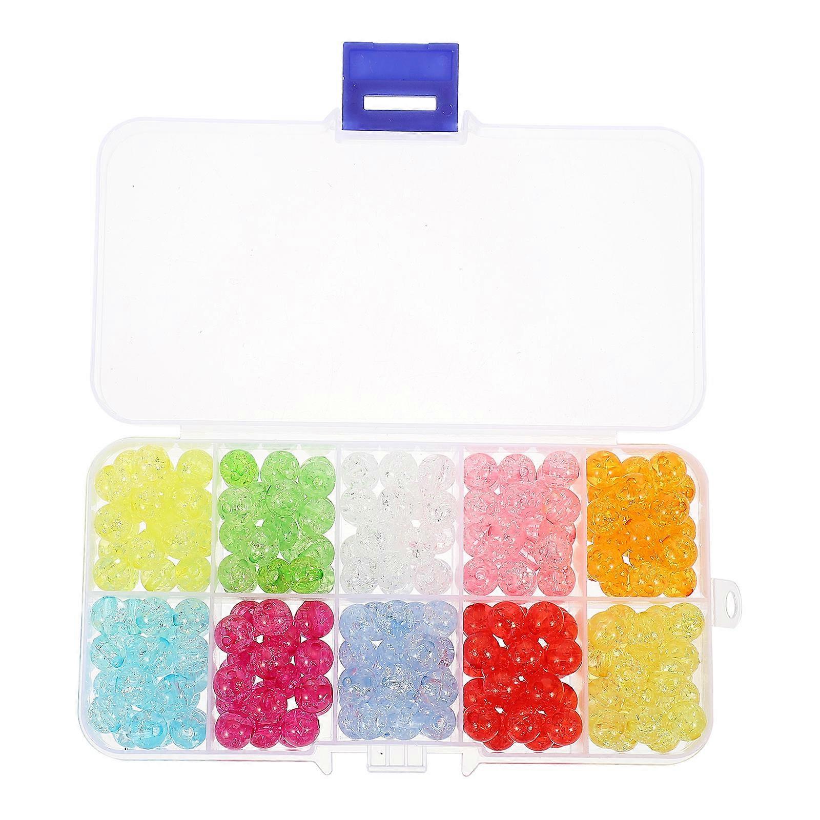 Crafts Making Beads Acrylic Beads Cracked Pattern Handmade Women Jewelry Making 0.31x0.31x0.31in 250Pcs