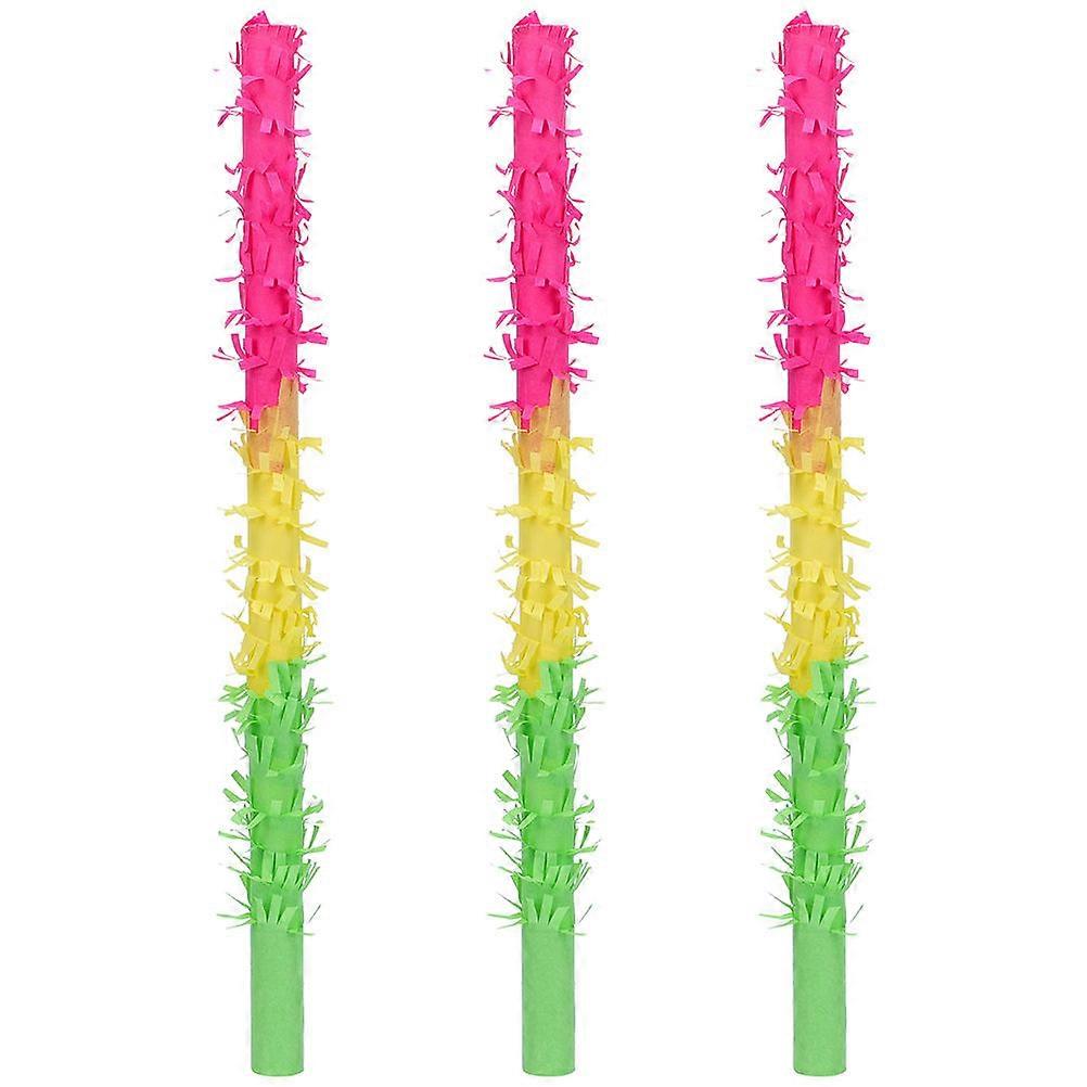 Pinata Sticks Party Game Birthday Party Supplies for Kids 50x3cm Assorted Color Easy-to-hold Design 3Pcs
