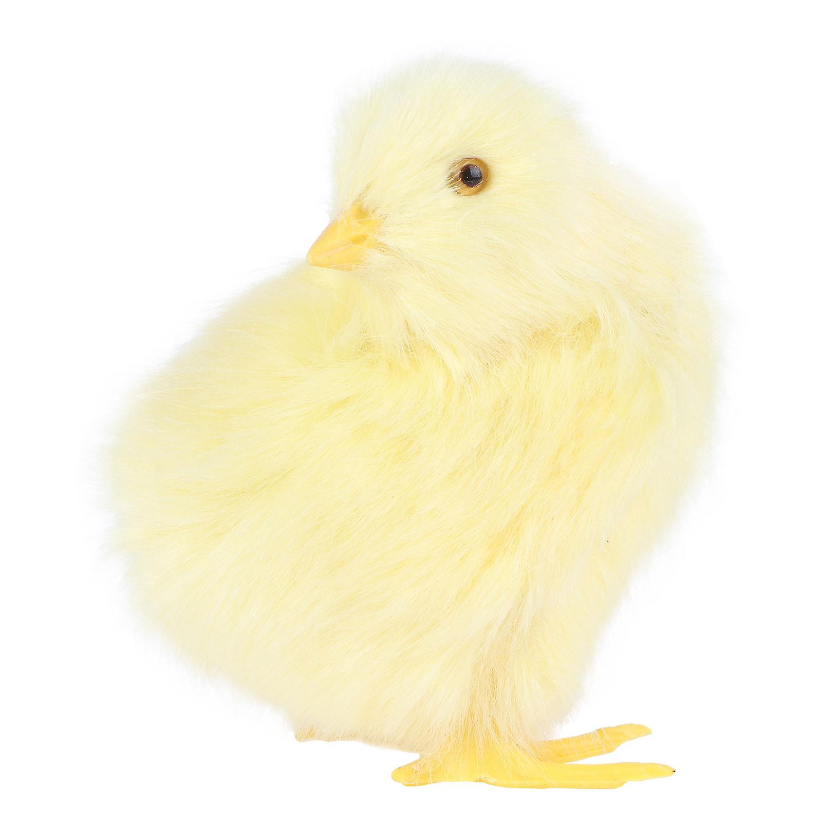 Chicken Ornaments Stuffed Toys Imitation Chicken Decor Yellow 8x7cm Decoration 1Pack