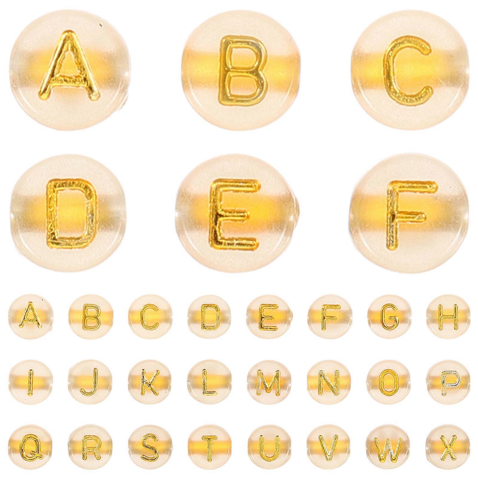 Beads for Crafting Mini Letters Beads Jewelry Components Lovers 0.6x0.6cm Round Acrylic 200Pcs