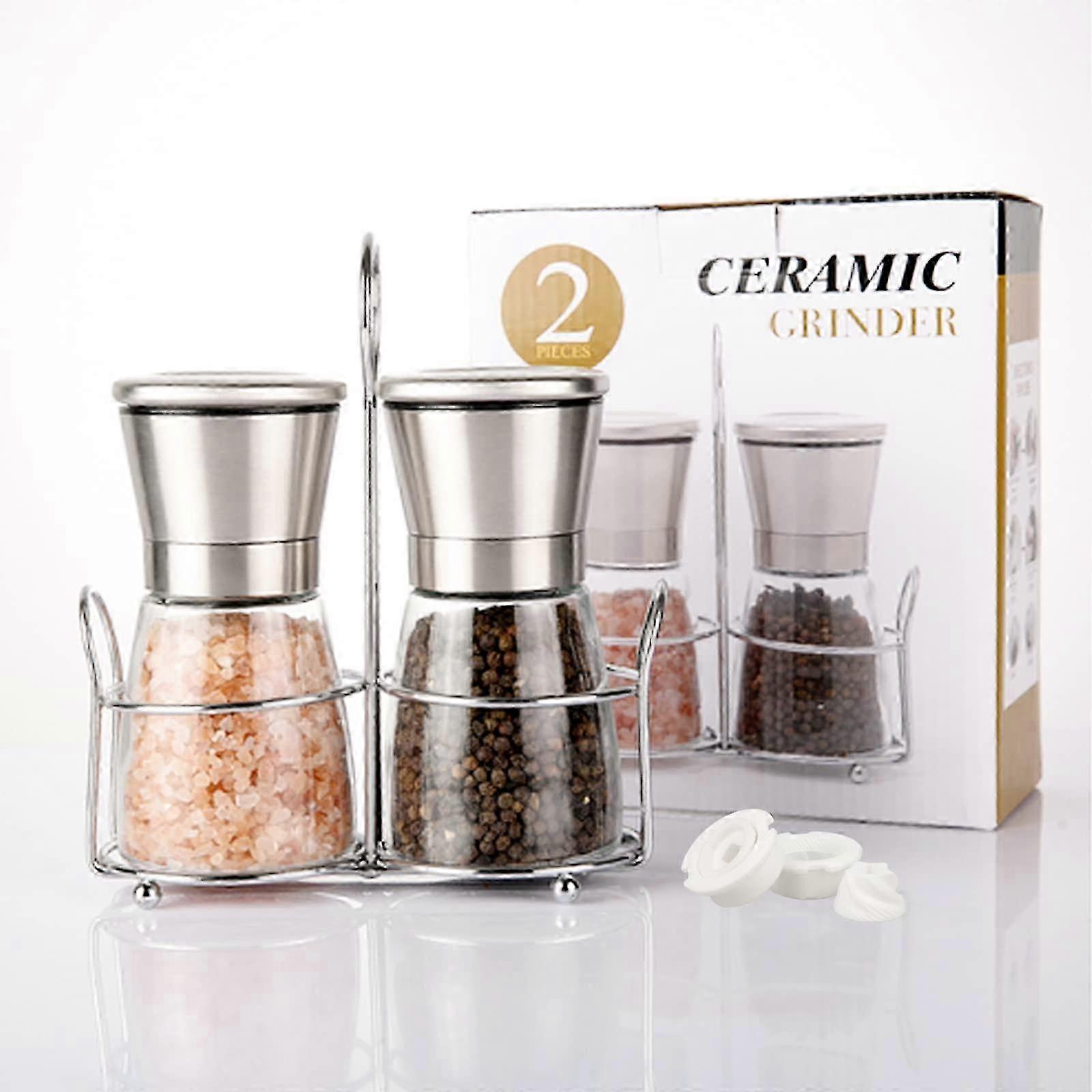 2 Set Refillable Salt & Pepper Grinder for Home Use 180ML