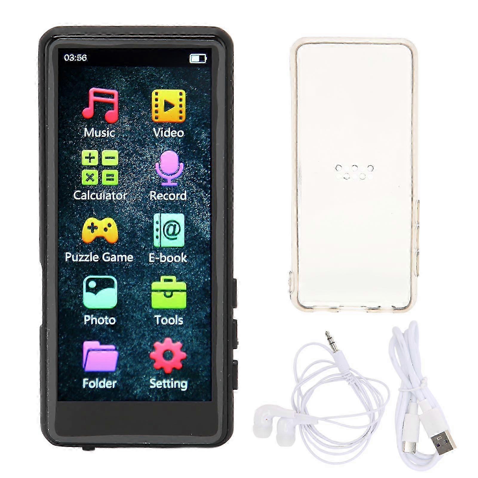 Bluetooth Stereo MP4 Player 3.5 Inch HD Full Touch Screen Portable Music Player with Speaker for Sports Travel