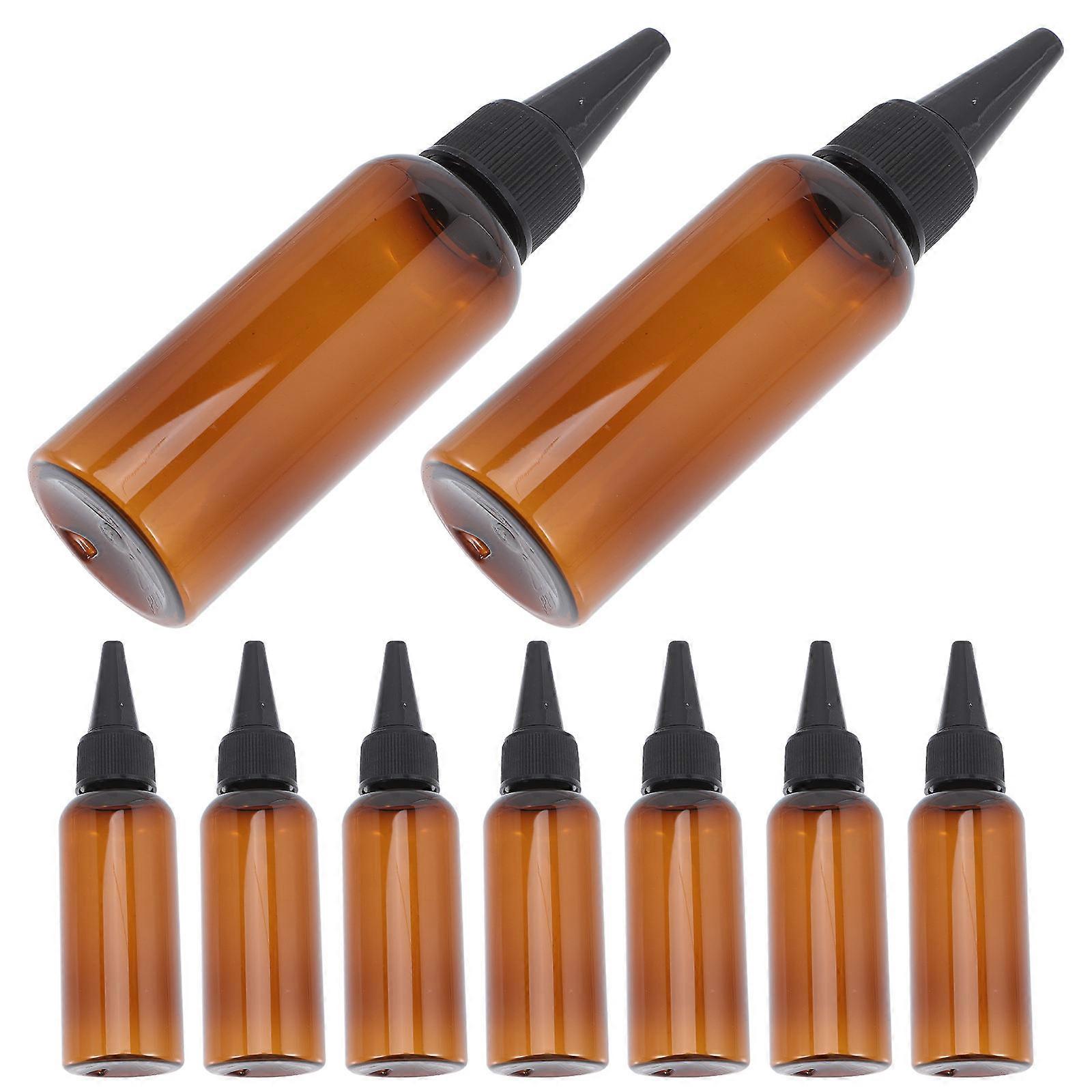 Hair Oiling Applicator Bottle Applicator Bottle Hair Coloring 50ml Brown 10Pcs