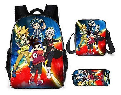 17-inch student backpack set 3D digital printing backpack three-piece set