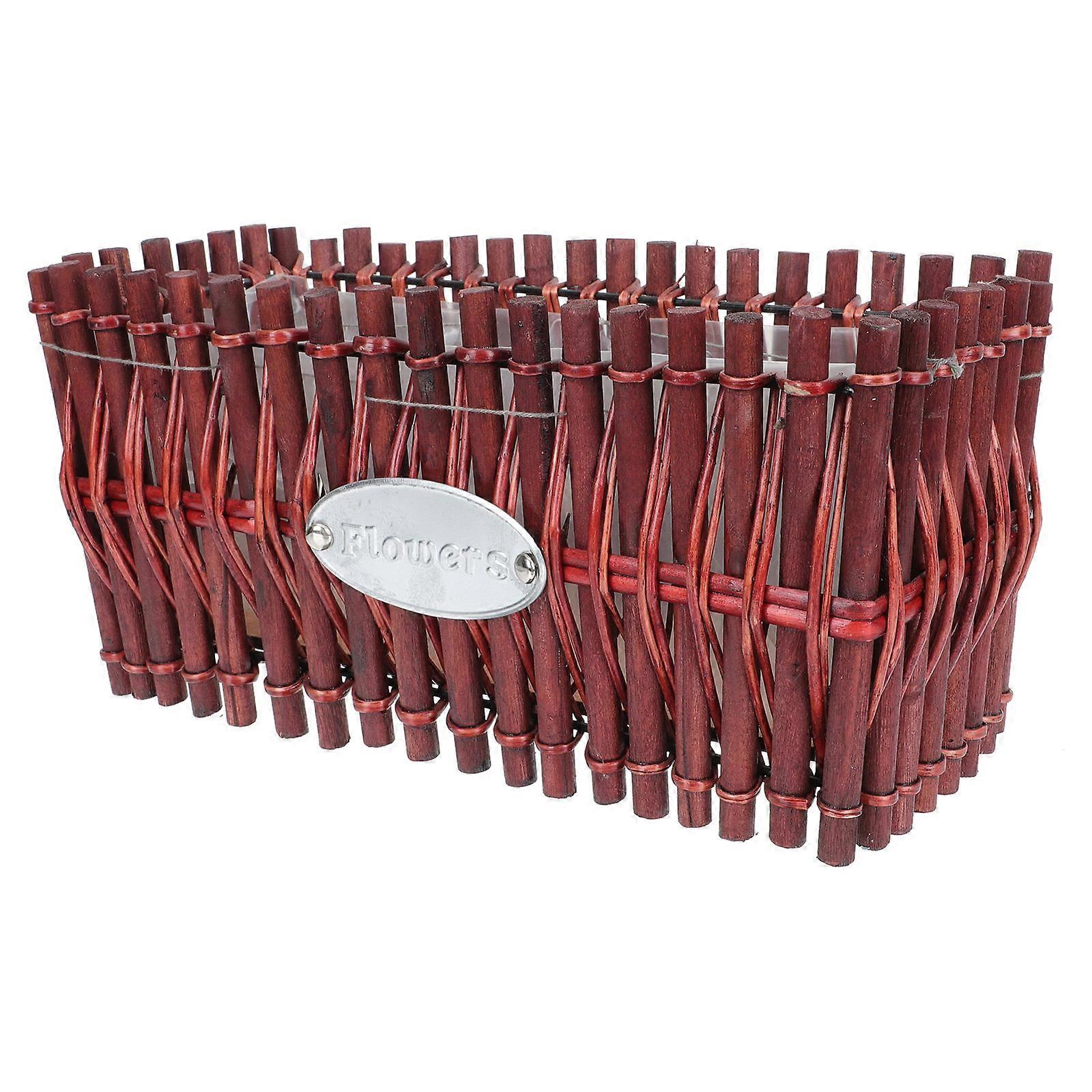 Dark Red Anti-Corrosive Wooden Flower Pot for Storage Creative Succulent Container Synthesis