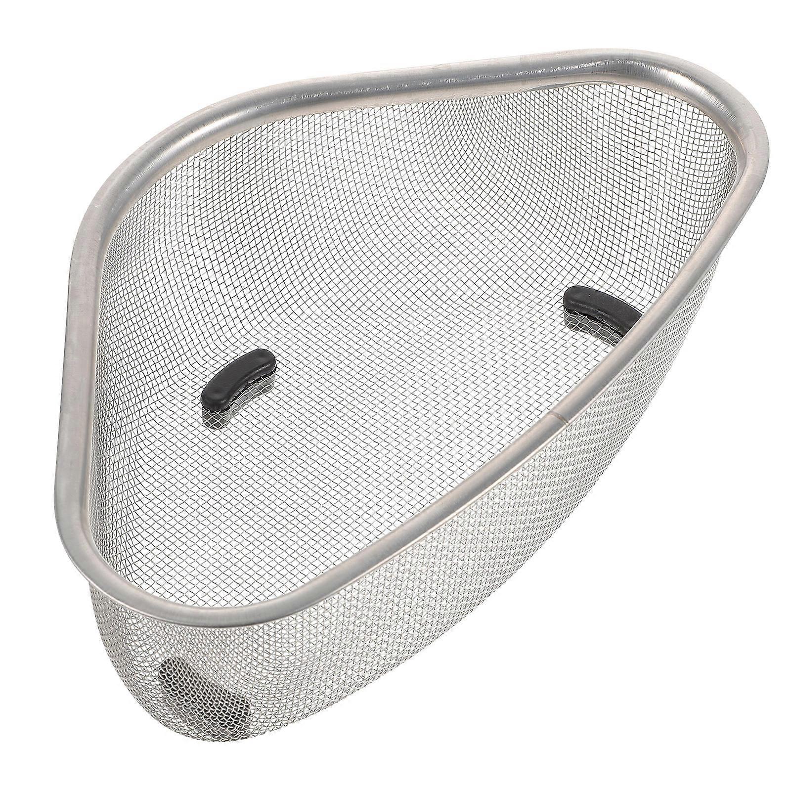 Drain Catcher Triangle Drain Basket Kitchen Utensil Silver 22X15.5CM Draining 1Pack