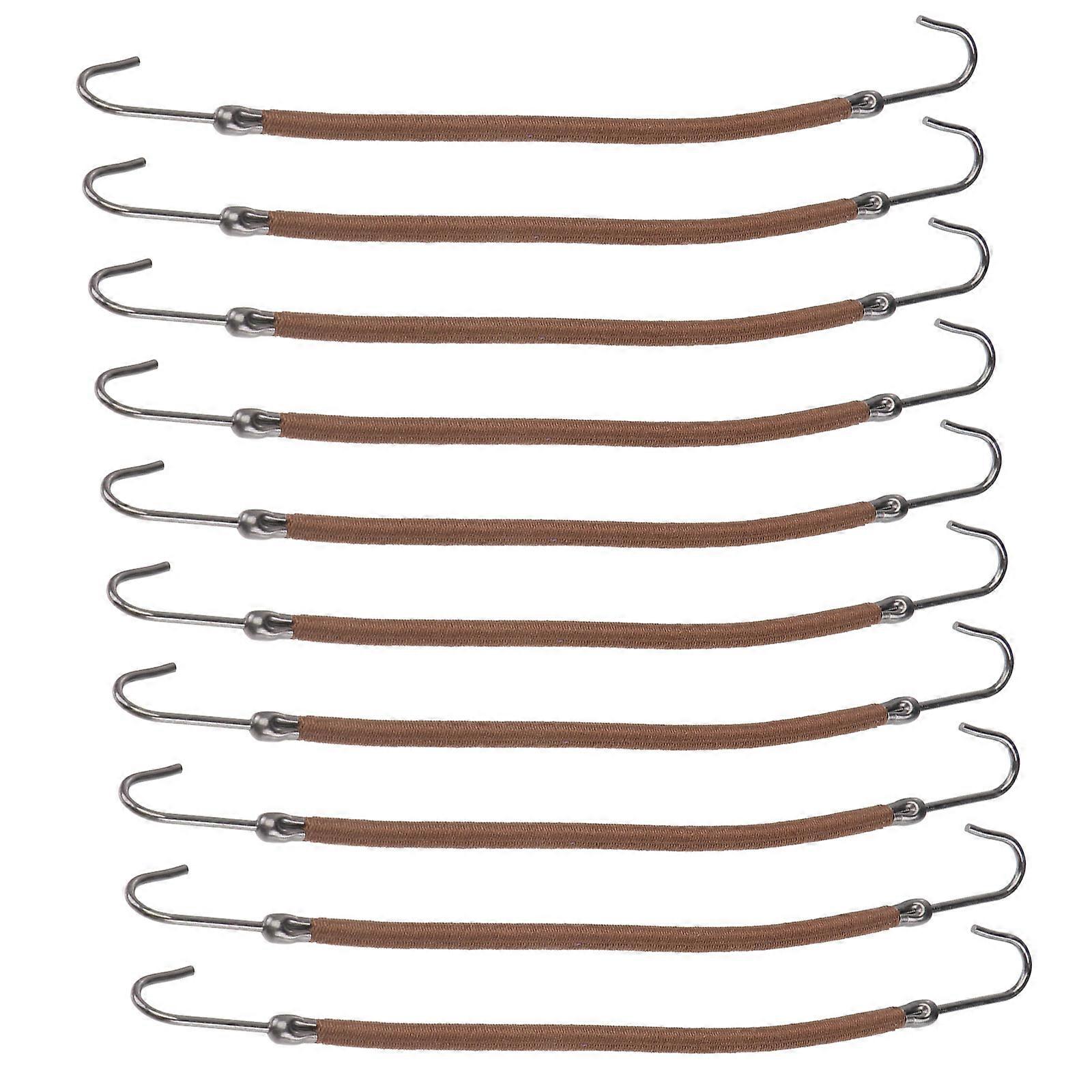 20PCS Ponytail Holder Hooks Elastic Bungee Hair Clips for Effortless Styling, Braiding and Updo Hair Accessories Coffee Color