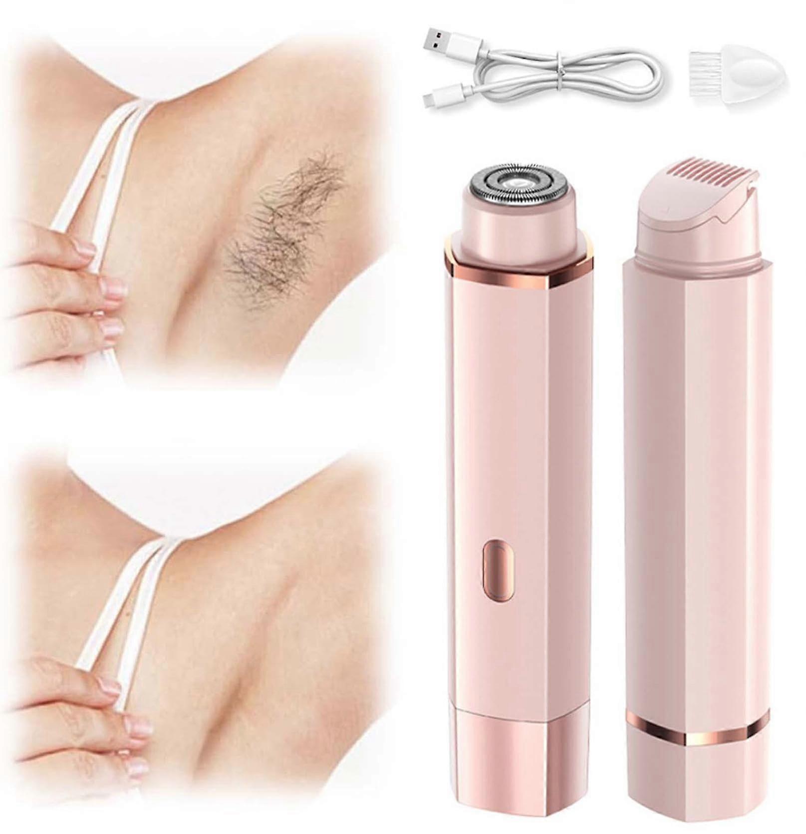 Women's Shaver - 2-in-1 Electric Wet/Dry Waterproof Razor for Sensitive Skin, Face, Legs, Armpits - Pink