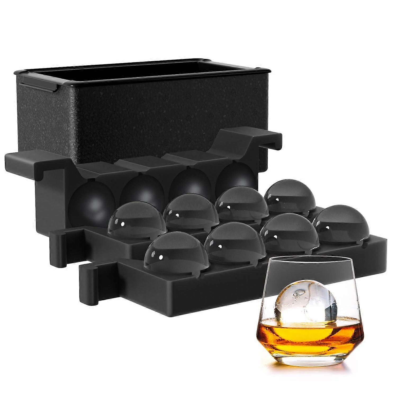 Clear Ice Cube Tray for Whiskey: Ice Cube Tray for 2 Inch Ice Ball Clear Ice Maker for Old Fashioned Bourbon Whiskey 2 Inch Ball