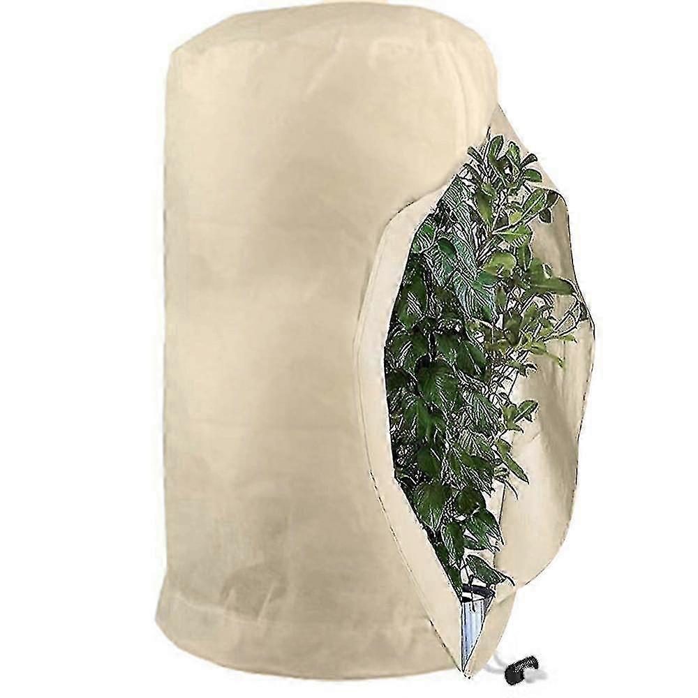 Reusable Frost Protection Covers for Plants, Garden Fleece Bags with Drawstring for Winter Use