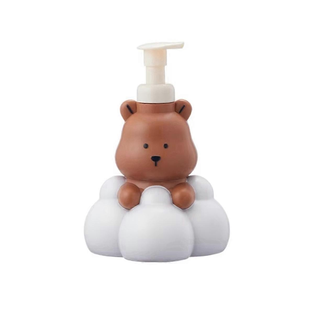 Foam Dispenser Bathroom Cartoon Bear Hand Sanitizers and Shampoo Pump Bottle with Refillable Container 250ml B