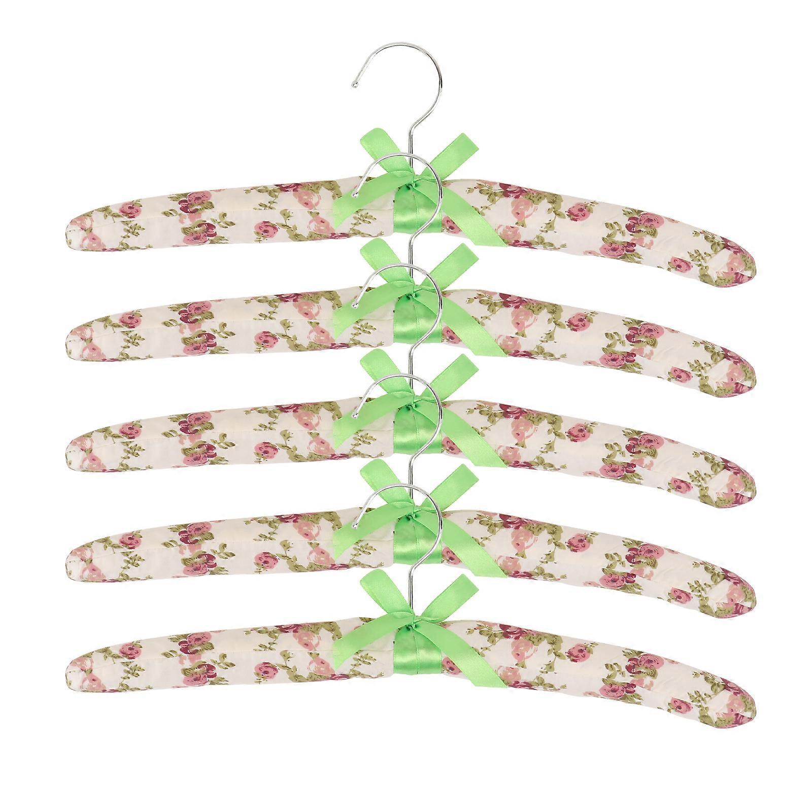 Coat Hanger Wooden Non-Slip Hanging Clothes Home Use Mixed Color 38 x 3.5 x 11 Cm 5Pack