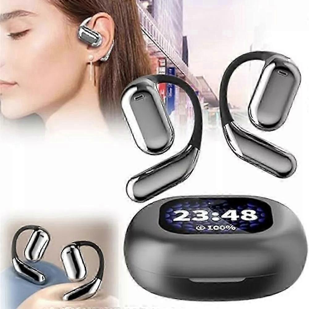Écouteurs Bluetooth ouverts à écran tactile intelligent, réduction du bruit, affichage LED