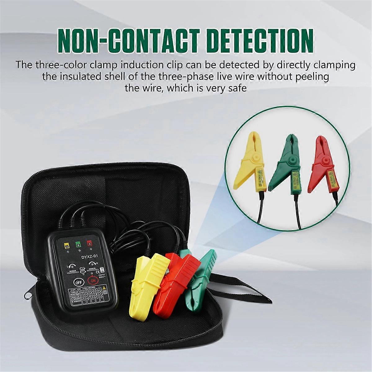 New DYXZ-01 Voltage Indicator Tester/ Non-Contact Phase Sequence Detector Detector Meter LED Display 3 Phase Tester
