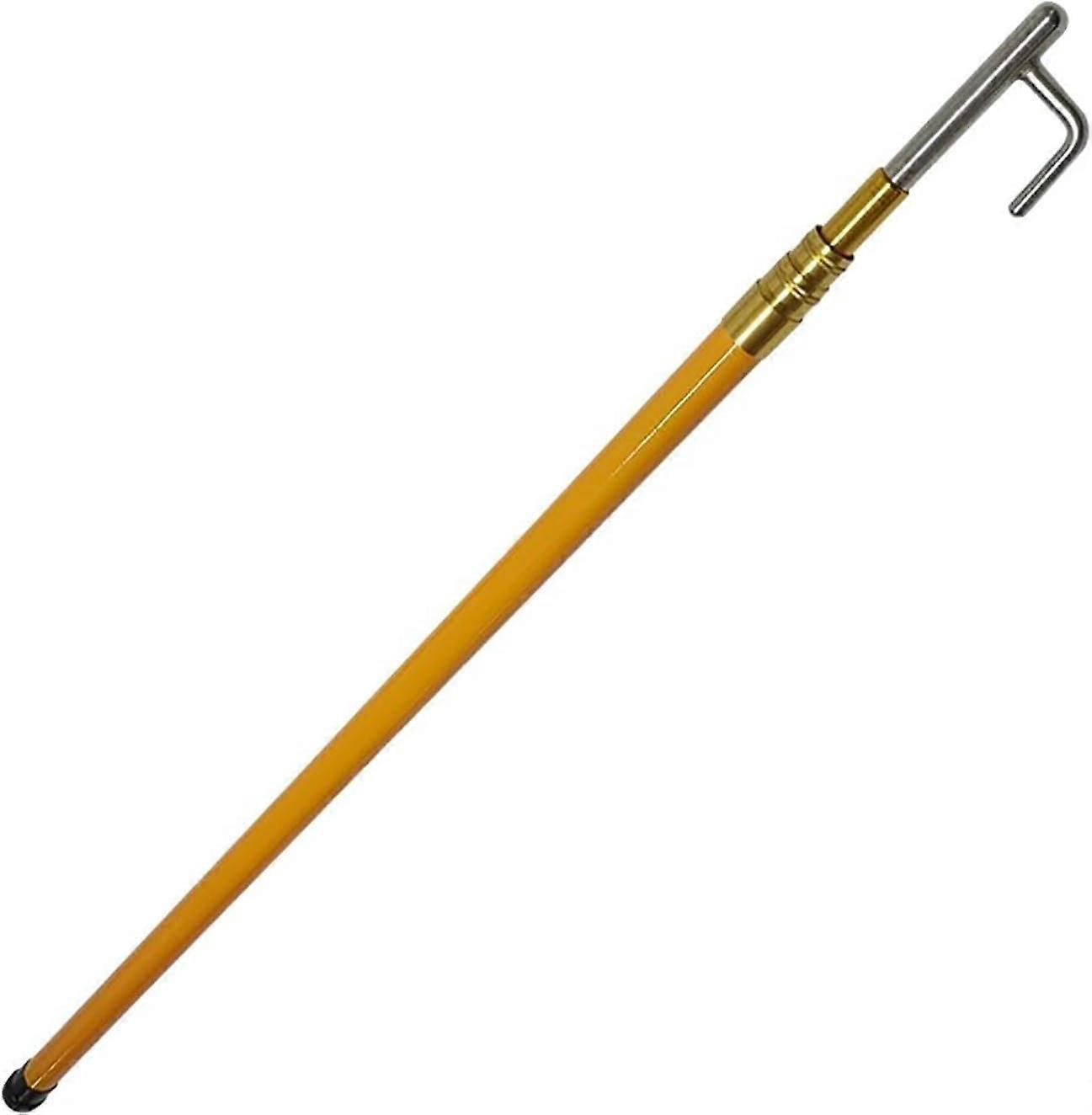 Extension Pole Hook Heads for Ships, Yachts, 5m Telescopic Boat Hook Pole with Stainless Steel Hooks Yellow