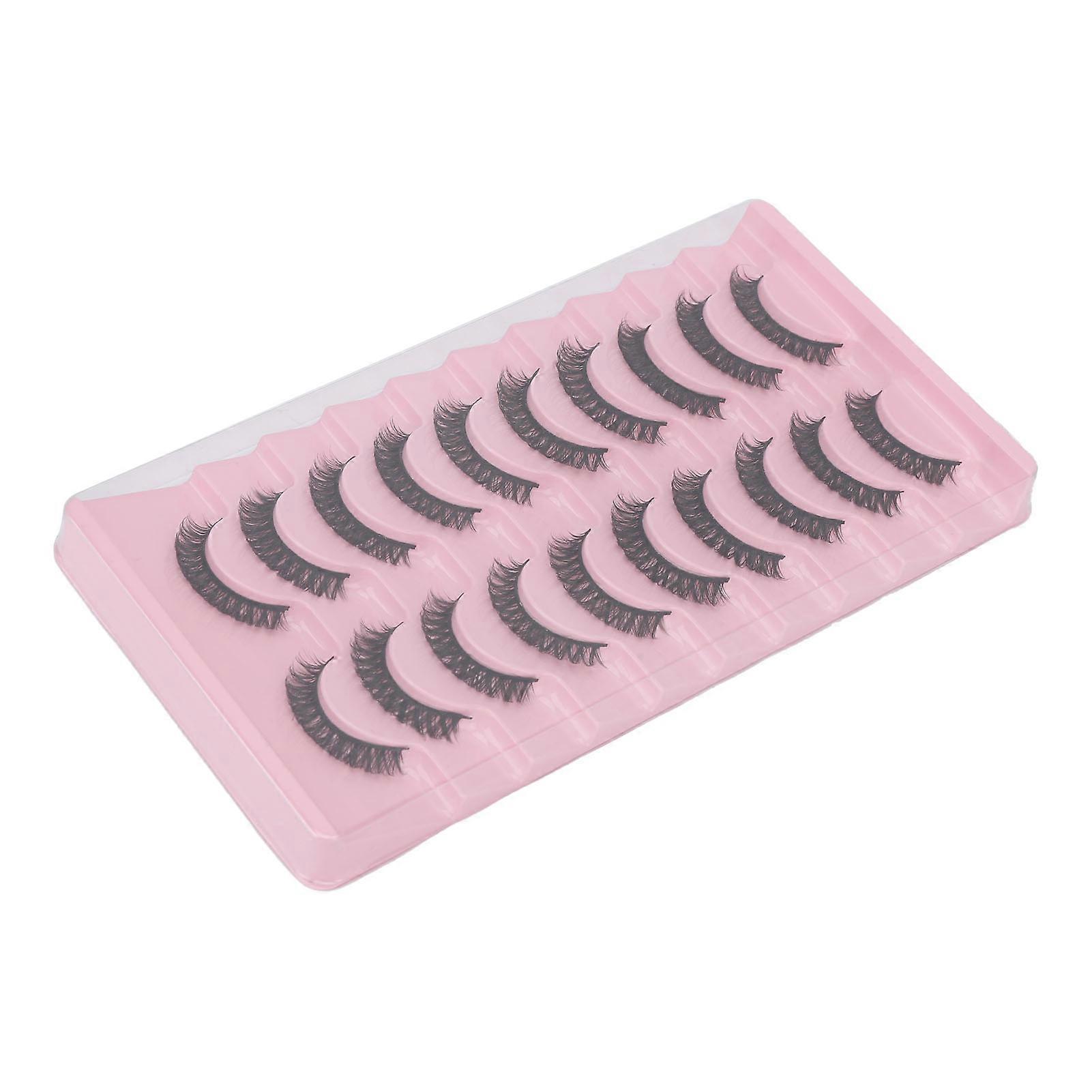 10 Pairs False Eyelashes DD Curl Multipack Extension Lightweight Comfortable Soft Lashes Makeup