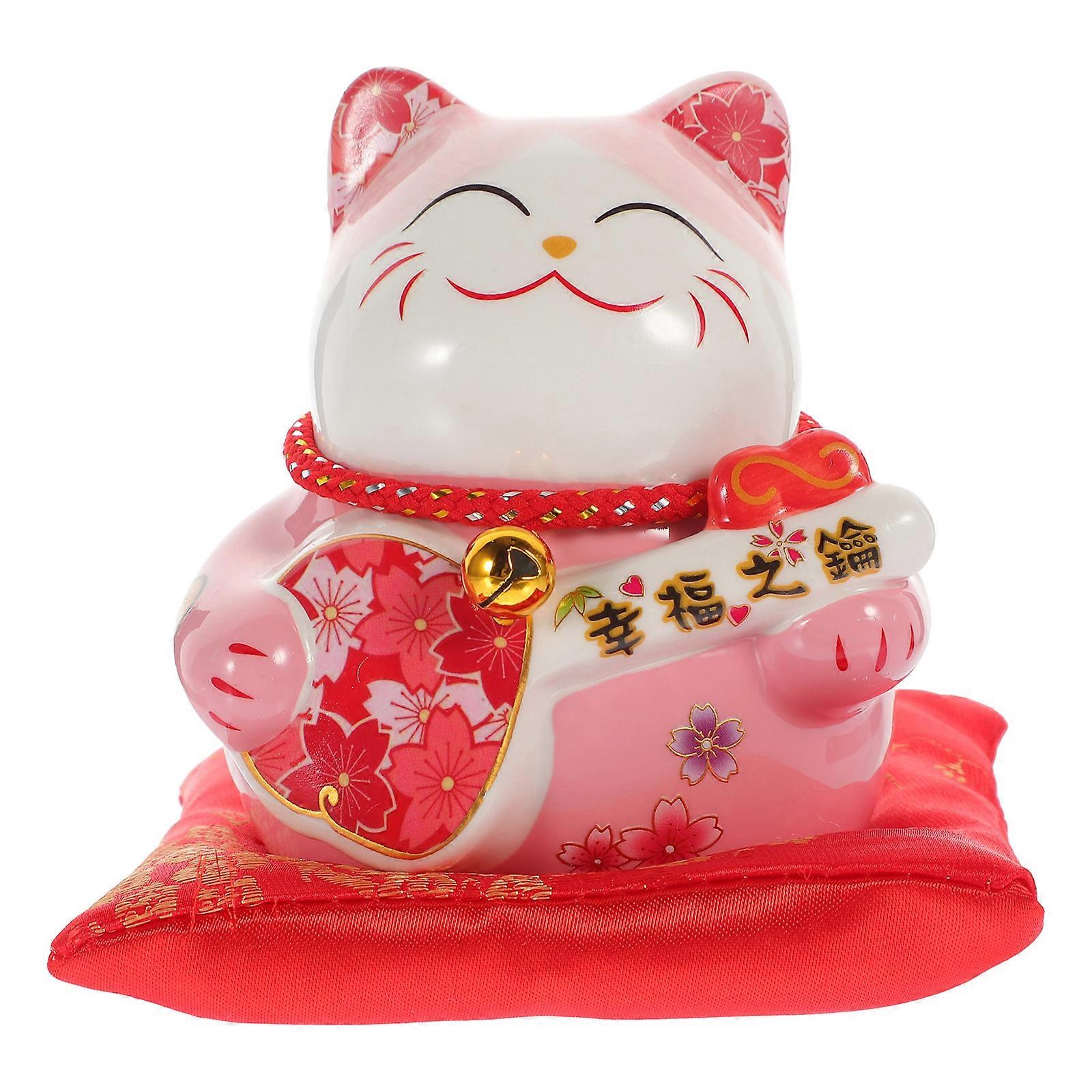 Lucky Fortune Cat Κουμπαράς Ιαπωνικά Lucky Cat Design Ροζ 1Pack