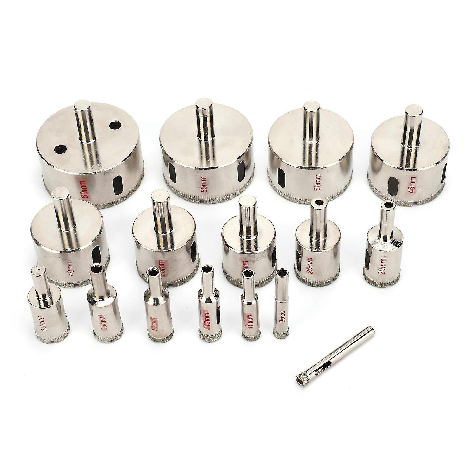 16Pcs Porcelain Hole Drill Glass Saw Marble Ceramic Opener Rounded Polished Hardware Tools