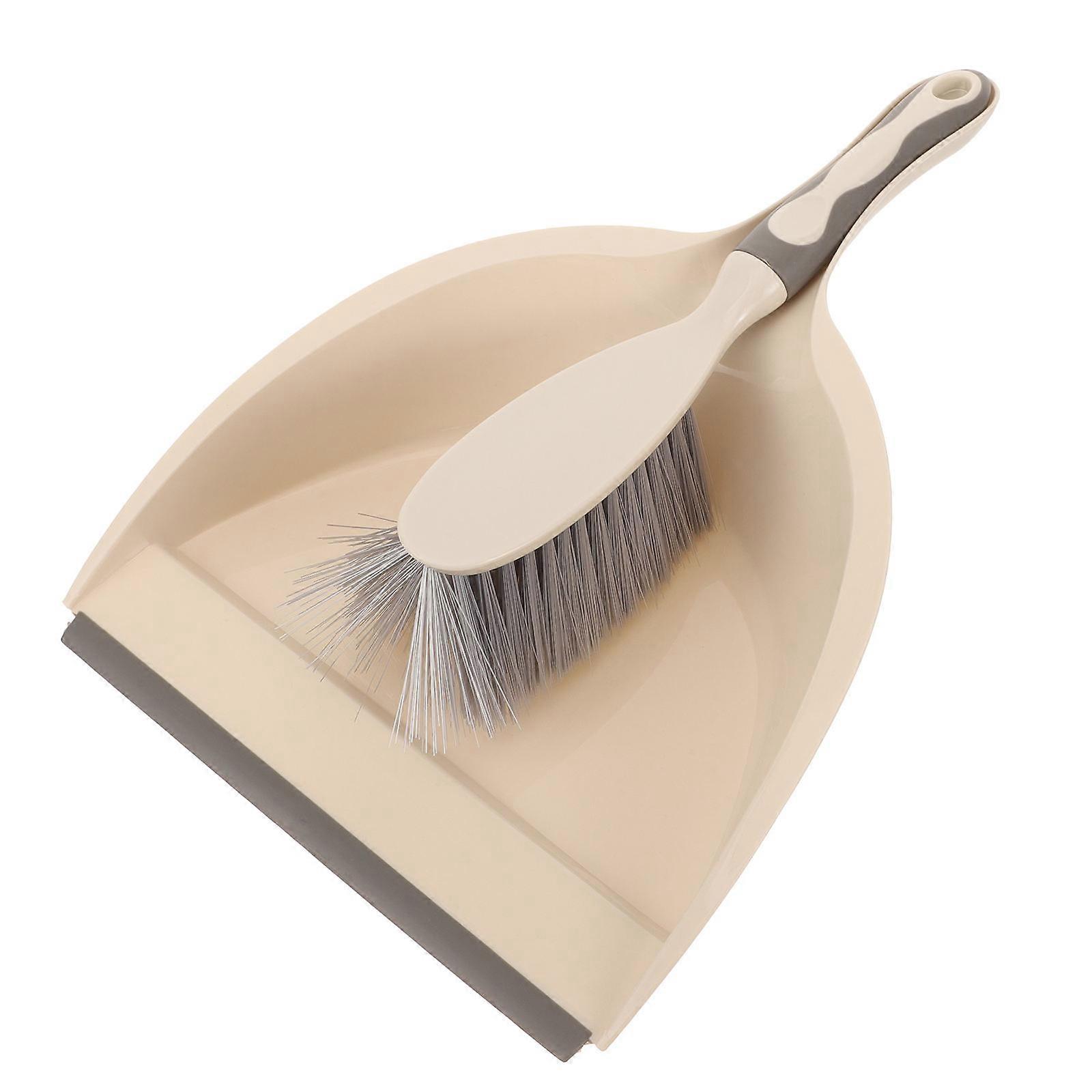 1 Set Mini Broom and Dustpan for Kitchen Desktop Sweeping Tools White