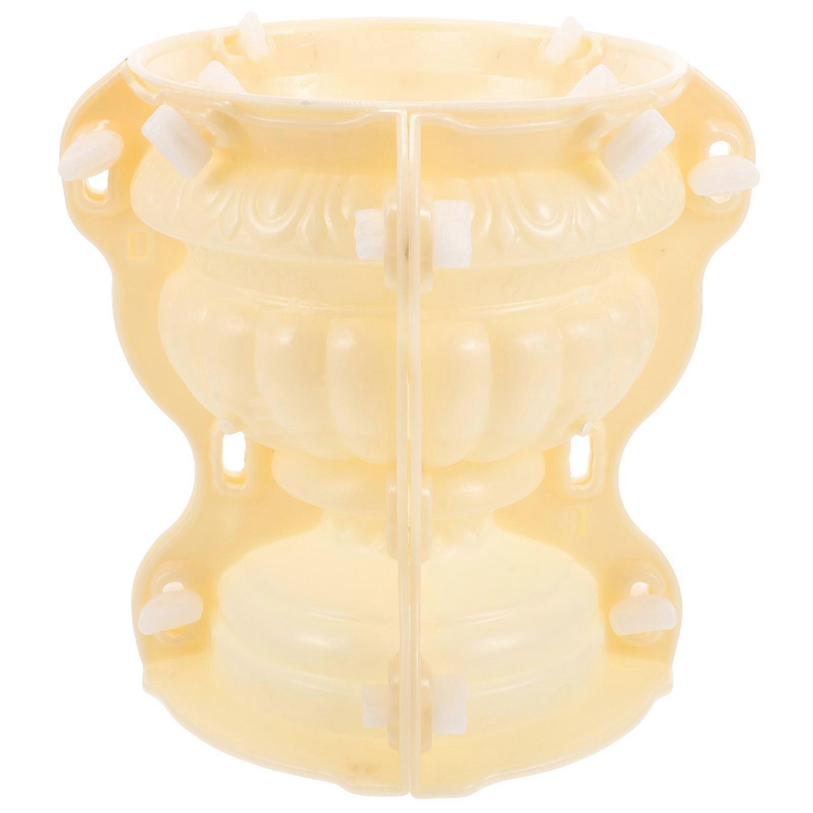 Big Flowerpot Concrete Mold Flowerpot Making Mold Easy to Clean Round Shape 1Set