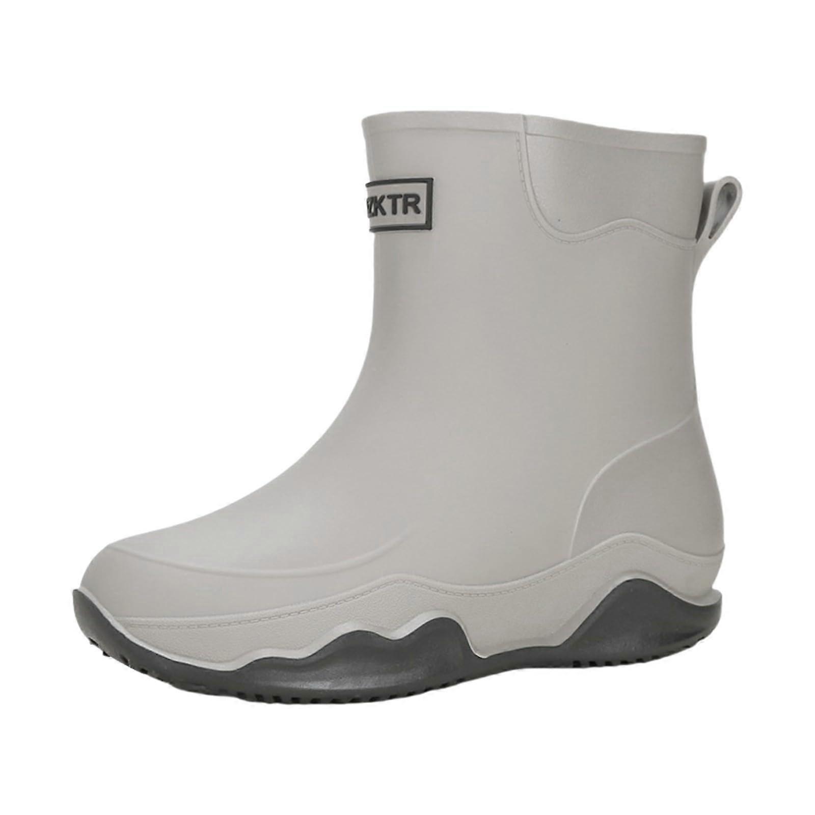 Fashionable rain boots for men, for gardening, pair, slipresistant, for outdoor, work, fishing, travel, 38 EU gray
