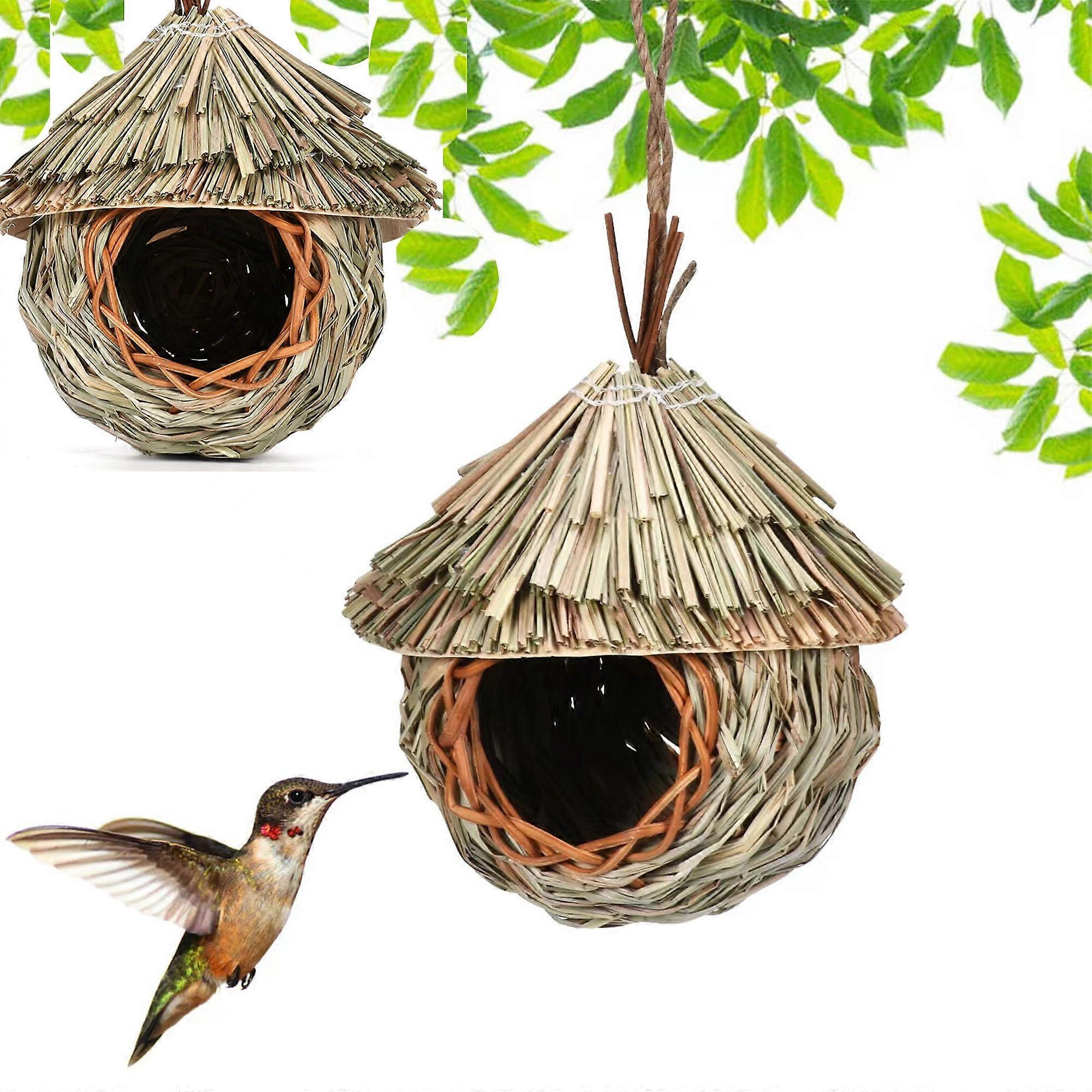 Bird Nest Material Set for Indoor Outdoor Use, 2-Piece Hummingbird Nest House Design, Ideal for Poultry Gifts