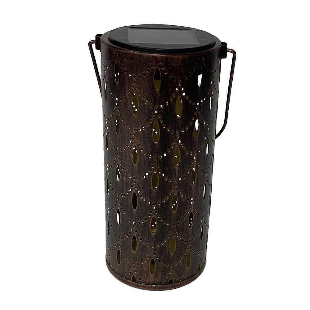 LED Solar Lantern, Hanging Garden Light, Creative Iron Art Design with Hollow Projection for Outdoor Patio and Yard Decoration