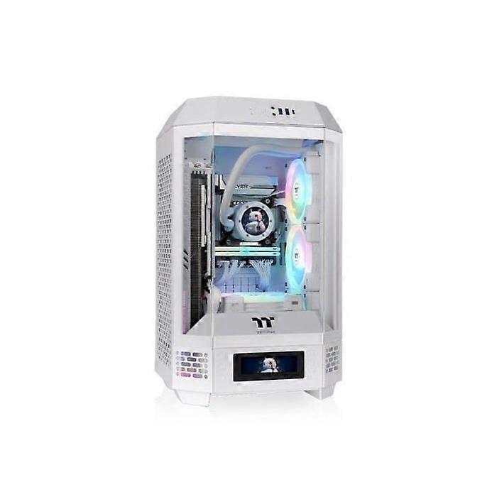 Mini Tower PC Case - THERMALTAKE - SPCC - White - USB-C - LCD Window