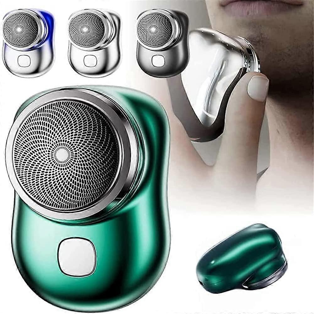 Mini Electric Shaver for Men, USB C Rechargeable, Wet and Dry (Green)