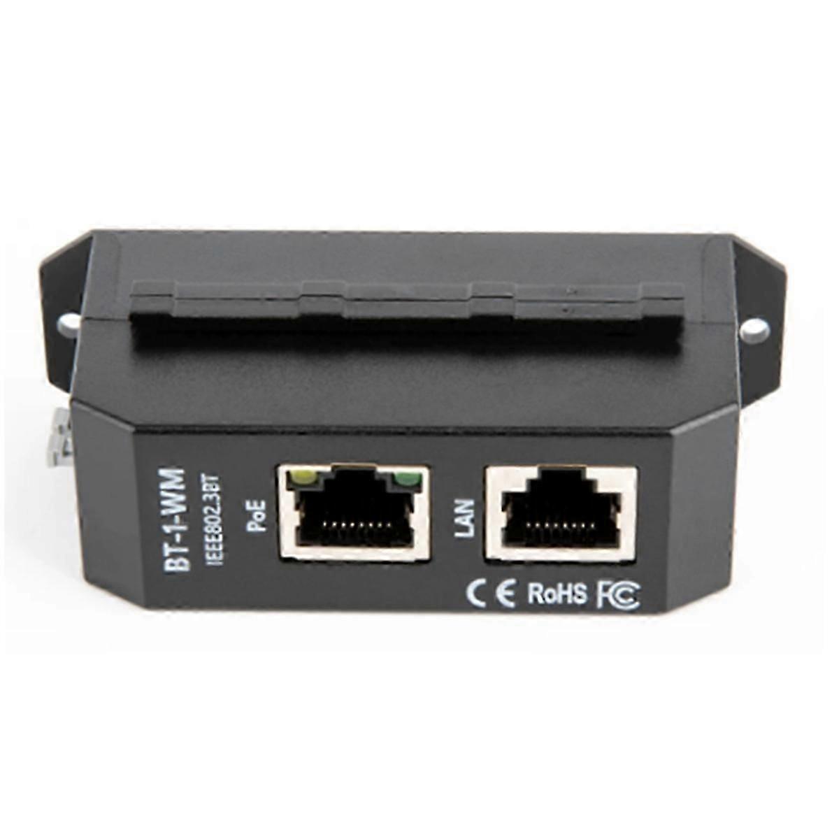 DIN Rail Single Port 2.5 Gigabit PoE Injector 802.3af/At/Bt Negotiation Up to 90W Output PoE++ for