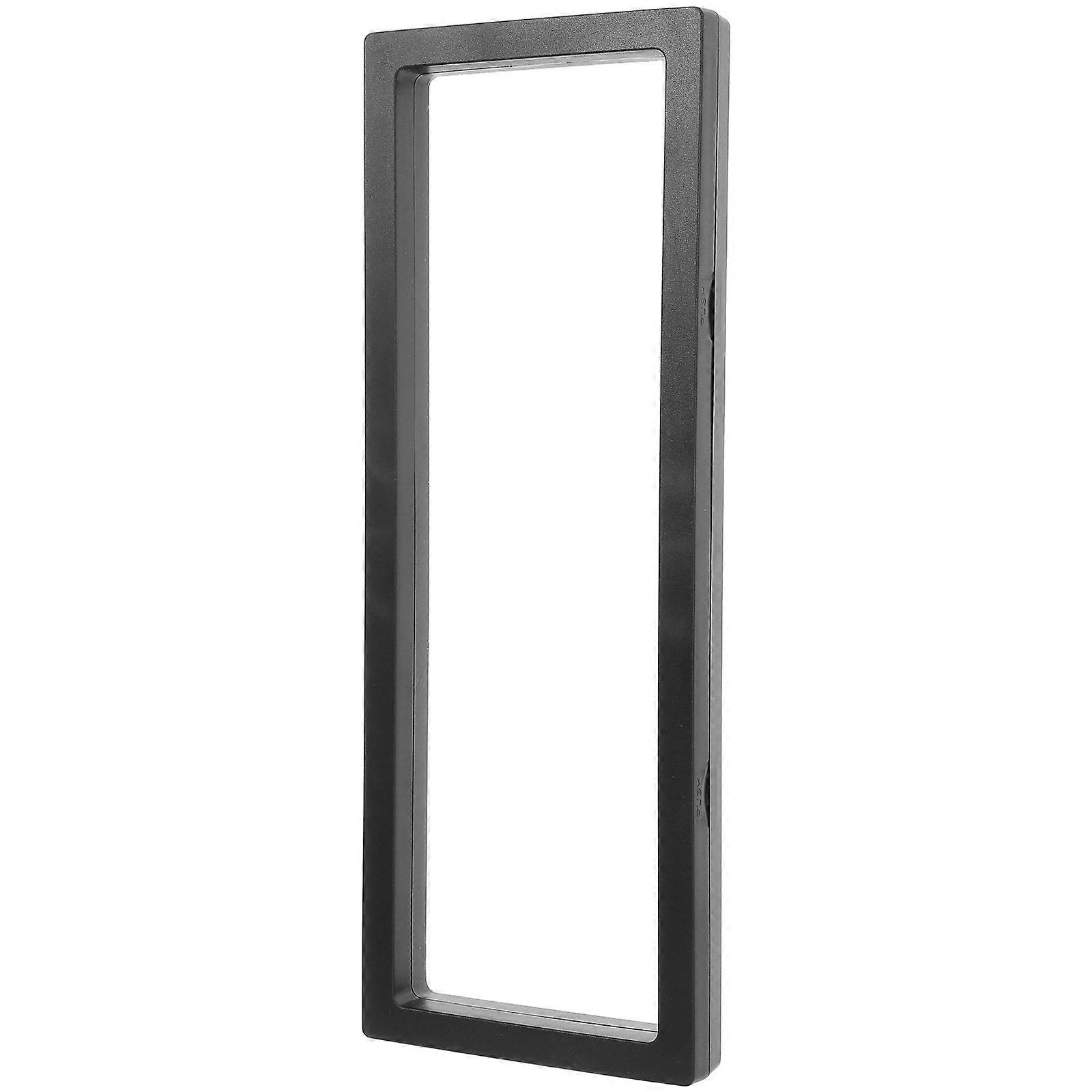Floating Frame Jewelry Display Case Transparent Show Box for Medals, Coins, Stamps & Memorabilia – Black – For Home, Work & Retail Use