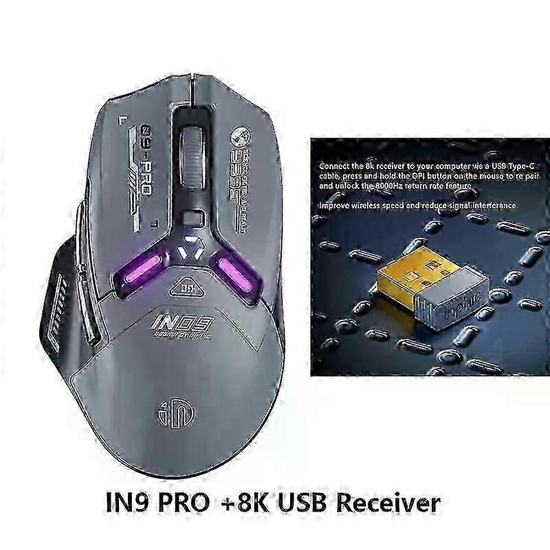 Wireless Gaming Mouse with Smooth Feel and Bluetooth Charging, 26000DPI RGB, Supports Wired Connection