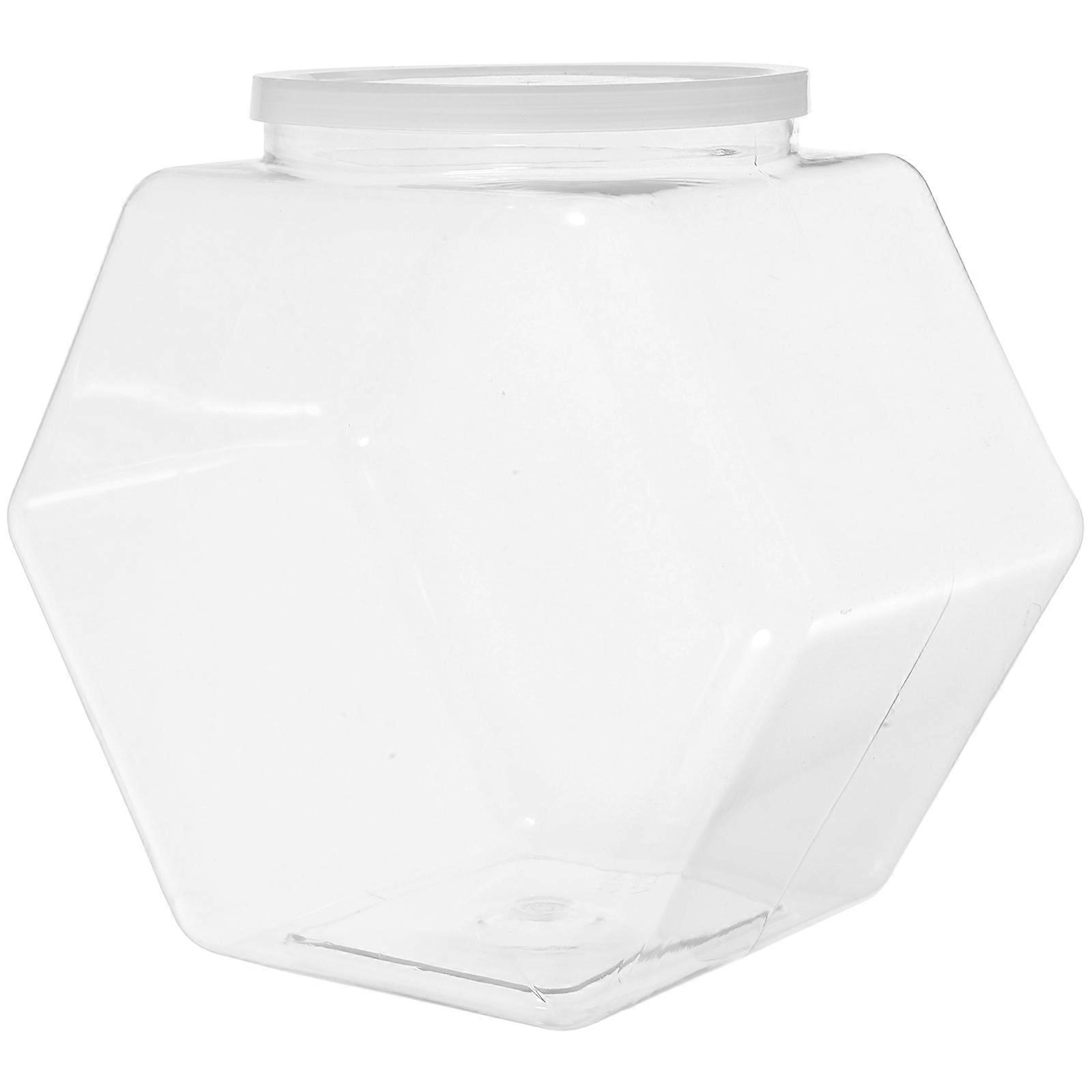 Hexagon Clear Candy Jar with Lid   Large Capacity Snack Storage Container for Biscuits, Nuts, and Dry Food Organization
