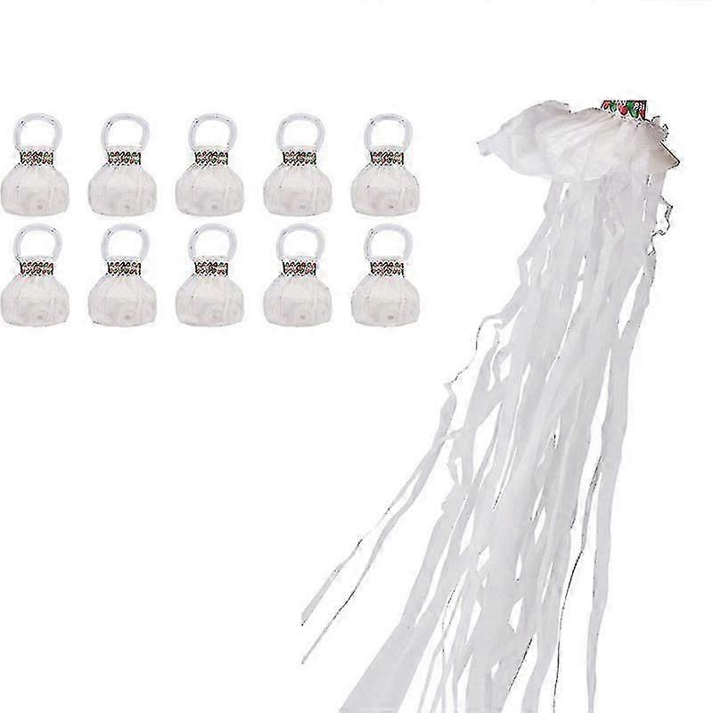 10 Pack No Mess Streamer Poppers Pop Out Streamers Hand Throw Wedding Party Confetti Paper Crackers for Engagement Birthday Graduation Send Off Party