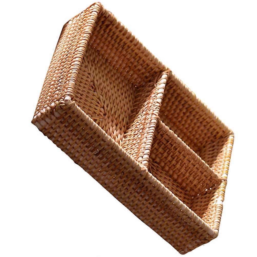 Woven Storage Basket Rattan Organizer Kids Toy Nursery Laundry Basket Square Handmade 1Set