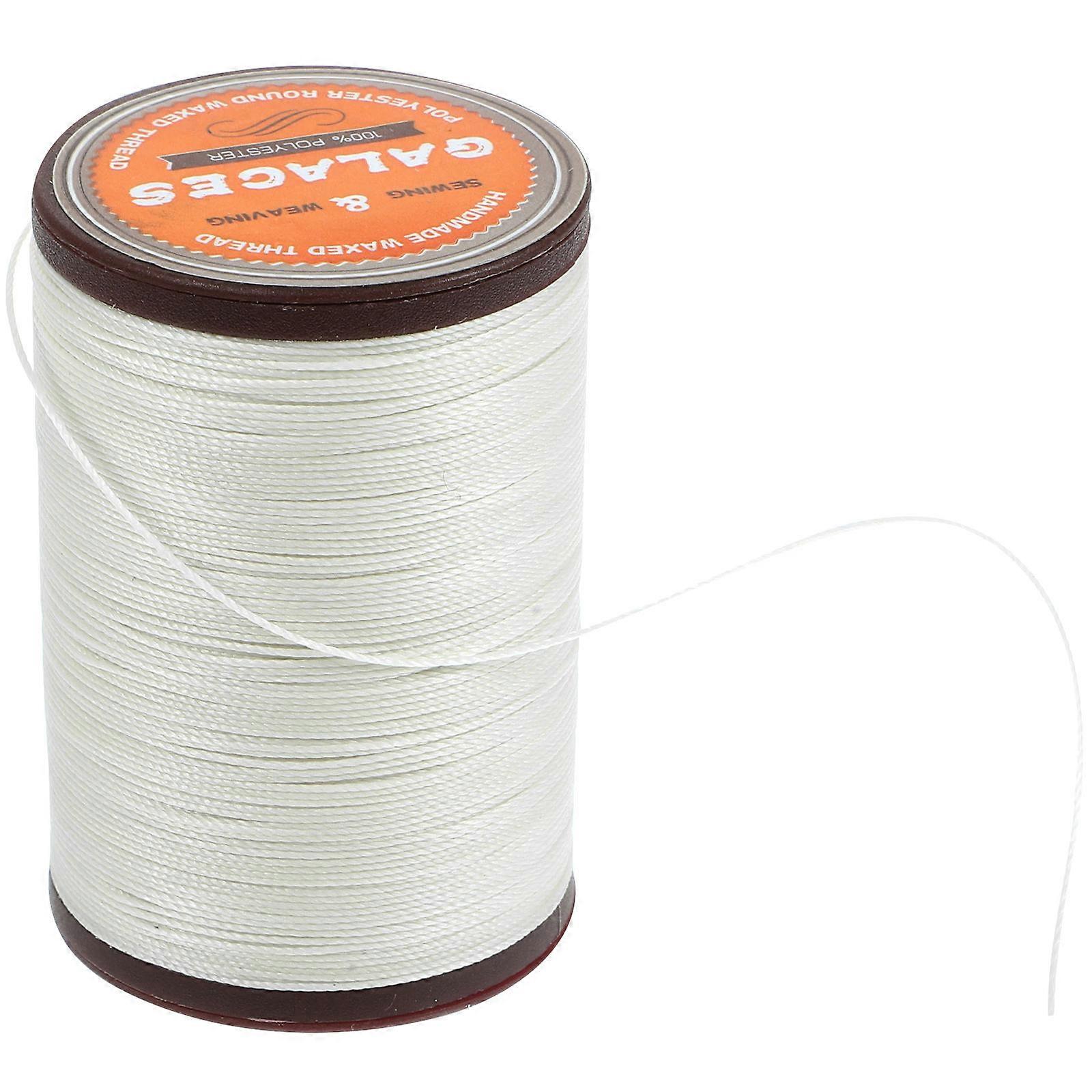 Round Sewing Thread For Artisans Diy Projects Leather Projects 8000.00X0.45X0.45CM Rice White 1Pcs