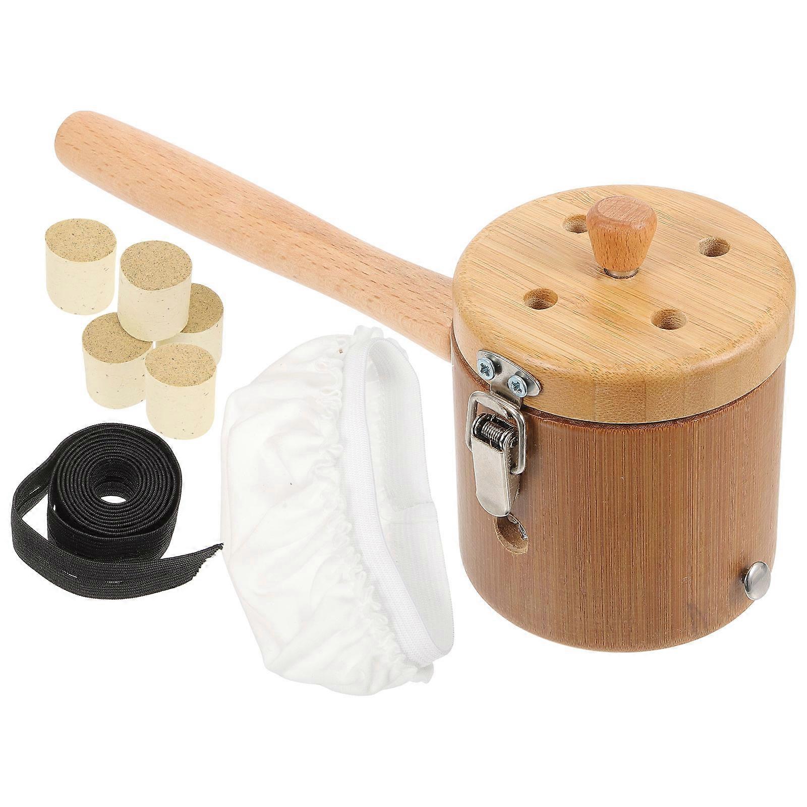 Anti-Scald Moxa-Stick Box Solid Wood Moxibustion Burner Case Body Treatment Assorted Color Ash Prevention 1Set