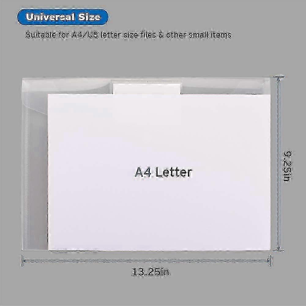 Plastic Envelopes Poly Envelopes, Clear Document Folders Us Letter A4 Size File Envelopes With Label Pocket & Snap Button For Home Work Office O