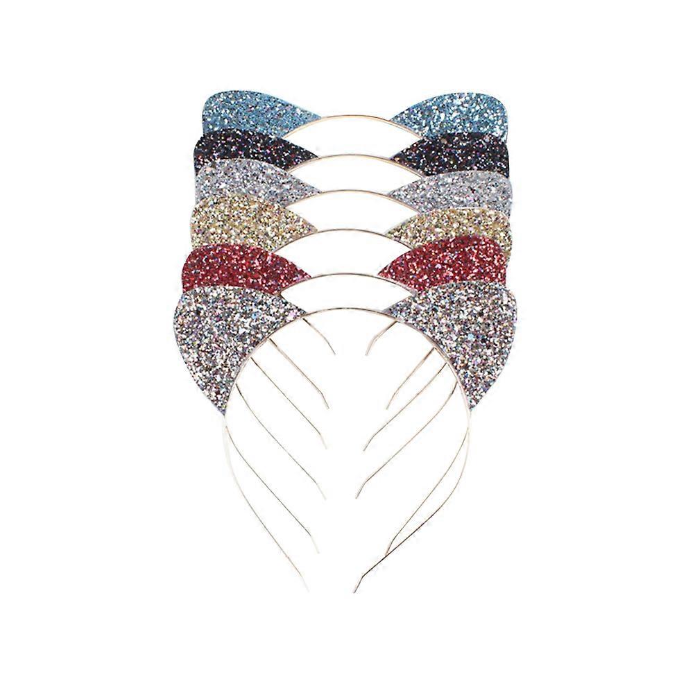 Cat Ear Hair Hoop for Parties and Cosplay, Assorted Color, Lightweight and Alloy, 6pcs Set
