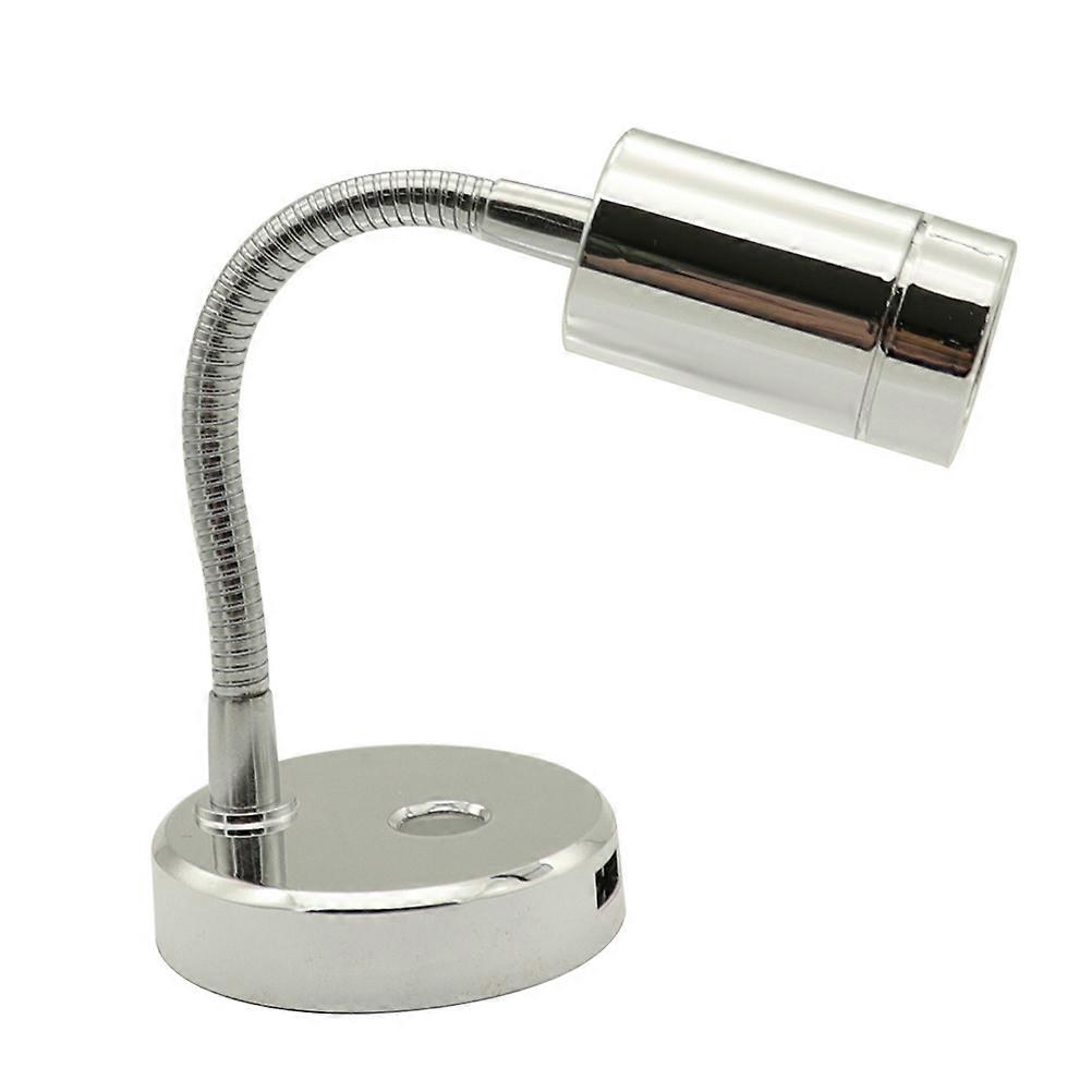 Lamp With Usb Charging Port Durable Led Reading Light Silver For Rv Daily Use Touch Control No Glaring 1Set