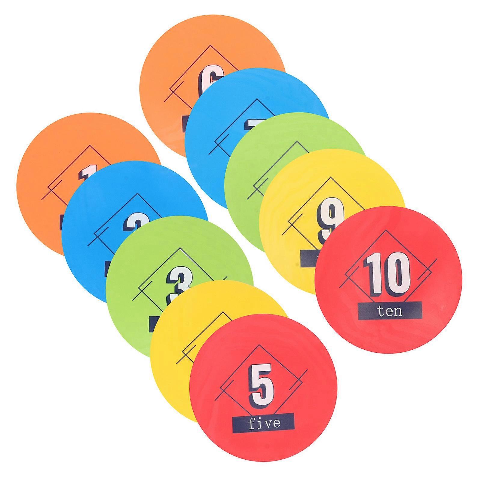Soccer Training Discs with Numbered Spot Markers for Agility Sports and Team Activities 10pcs PP